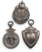 3x Good Silver Hallmarked Cricket Fob Medals, CDCL 1930 and 1931 div 3, CACC 1928, #23g