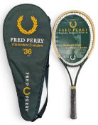 Fred Perry Limited Edition 36 Tennis Racket, with matching canvas cover G+