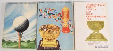 International Golf Championship Trophy - The Canada Cup programmes 1956, 1957 and 1966. Good