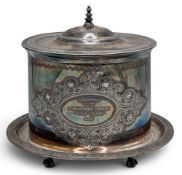 1912 Earlsferry Thistle Golf Club Presentation Biscuit Barrel, won by John L Laing Inverllan. Silver