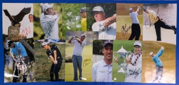 12x large signed colour Golf Photographs, a good selection to include named players - Simon