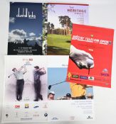 5x Golf Tournament Posters – to incl 2004 Dunhill Links, The Heritage at Woburn Pro-Am, 2004 Dubai