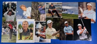 12x large signed colour Golf Photographs: a good selection to include named players - Paul Lawrie,