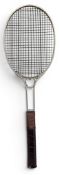 A Birmingham Aluminium Casting Co Birmal All Metal Alloy Lawn Tennis Racquet, with wire stringing,