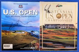 1995-2010 US Open Signed Golf Programmes, both signed by winner 1995 Corey Pavin, 2010 Graeme