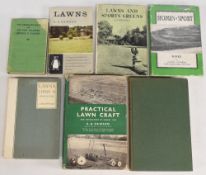 Golfing and Lawn Books to include Design for Golf 1952 H.N Wethered and T Simpson, Homes of Sport