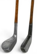 2x Alloy putters incl M model medium lie mallet head putter stamped D Millar to the crown with top