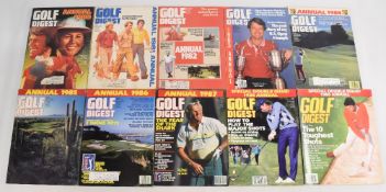 Golf Digest Annuals – continuous run of ten editions the annual from 1980-1989. Good-Fair