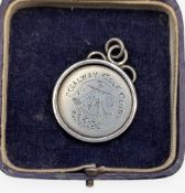 1906 Galway Ireland Silver Hallmarked Golf Fob Medal, won by Captain Raven November 1906, in