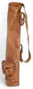Leather Golf Bag – with front pocket, handle and shoulder strap, umbrella holder – Great for the
