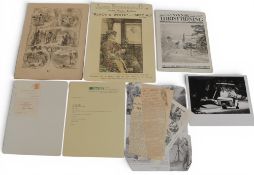 Golfing ephemera and signatures to include a Victorian montage print illustrating various scenes
