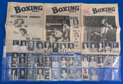 1922 The Champion Sporting Champions Boxing Cards, x66, plus 3 boxing newspapers/magazines from