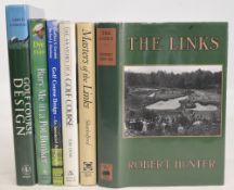 Golf Course Design, Architecture, etc, hardcover books to include The Links 1999 Robert Hunter, Golf