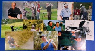 12x large signed colour golf photographs: a good selection to include named players Nick Watney,