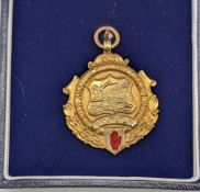 9ct Gold Ulster Amateur Swimming Association Medal 1940, 50 yards girls under 18 2nd hallmarked