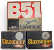 3x Slazenger Boxed Golf Balls, 2 boxes of 6 wrapped balls (one perished), and a B51 x12 individually