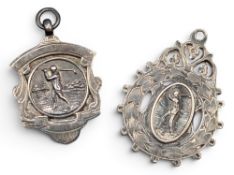 1913-1926 2x Silver Golf Award Fob Medals, a 1916 Sussex v Kent 1913, and NBH GC 1926 runners up