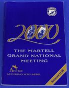 Horse Racing Grand National 2000 racecard hand signed by 35 jockeys who raced in the Grand