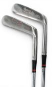 2x Gradidge Bobby Locke Triple Crown putters with steel shafts – both gripped