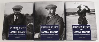 Davine Fury of James Braid Professional Golf Standard Bearer Books (3) Volume 1, 2 and 3, all in