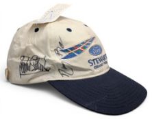 1999 FI Ford Jackie Stewart signed Baseball Cap, plus two other signatures Rubens Barrichello and