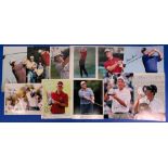 12x large signed colour Golf Photographs: a good selection to include named players - Ben Curtis,