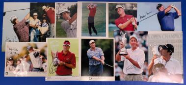 12x large signed colour Golf Photographs: a good selection to include named players - Ben Curtis,
