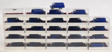 24x Vintage Creative Casting Co Lt Bedford CA Van Blue Static Metal Models, OO gauge fine scale
