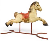 Vintage Mobo Range Ride Rocking Horse, c1960s made in England by Sebel & Co, of painted tinplate