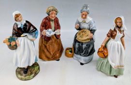 Collection of Royal Doulton Figurines (x4). To include 'Country Lass' (HN1991), ‘The Milkmaid’ (