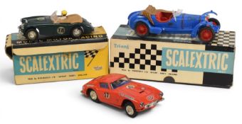 3x Classic Scalextric Slot Cars - a loose Ferrari Gt 250 Berlinetta C69, boxed vintage car Alfa