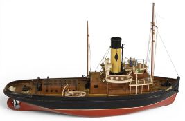 Caldercraft Model Ship Made Kit Joffre Tyne Tugboat, well built, a few loose parts noted