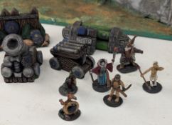 Warhammer Gaming Scratch Built Castle and Pre Slotta Ral Ratha Figures, a well built castle with 2