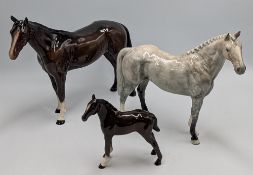 Royal Doulton Hunter Horse in Grey Gloss, model no H260, printed mark, height 19.5cm approx, with