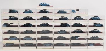 36x Vintage Creative Casting Co Ltd VW Volkswagen Beetle Blue Static Metall Models, OO gauge fine
