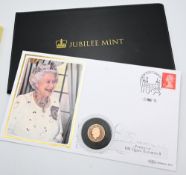 Coins – Queen Elizabeth II Portrait 22 carat Golf Proof Full Sovereign Presentation Cover – 2015