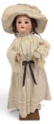 SFBJ French Doll 301: a large doll with weighted blue eyes, open mouth and pierced ears. Marked,