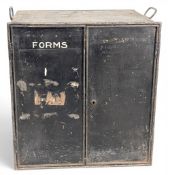 Period Industrial Partridge & Cooper Metal Japanned Office Filing Cabinet, with doors and section
