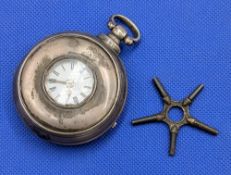 1841 Antique Silver Fusee Pocket Watch with silver dust cover, Robert Weare Welshpool, non-runner