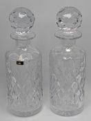 Pair Clifton Crystal Glass Decanters, with stoppers - in good condition