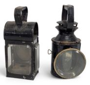 2x Railway Lamps and Lantern, a good BR railway lamp with burners and good glass fittings. and a