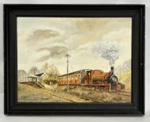 Peter Webster Railway Locomotive Painting, oil on board - size 38cm x 48cm