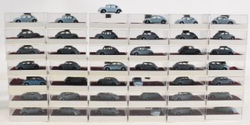 42x Vintage Creative Casting Co Ltd VW Volkswagen Beetle Light Blue Static Metal Models. OO gauge