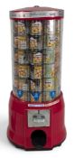 Salsoc Dried Fruit and Nuts Coin Operated Shop Dispenser, made of plastic full of empty tins,