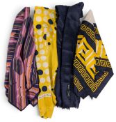 4x Designer Silk Scarves, two by Christian Dior, a Givenchy and one unbranded