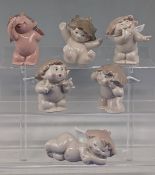 Set of 6 Nao Cherubs Immaculate Collection Ceramic Figurines. In good used condition