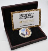 Coins – Queen Elizabeth II Sapphire Jubilee 9 carat Gold coin – limited edition 11/65, 50mm, image
