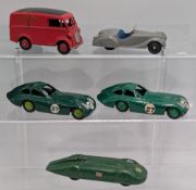 Vintage Dinky Diecast Toys, Bristol 450 x2, Gardners MG land speed 23P, grey and blue 38a Fraser