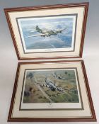 Framed and glazed Aviation Prints (x4), signed in pencil to margins. Selection includes: ‘