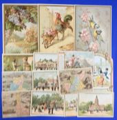 PICTORIAL TRADE CARDS - FRANCE - BON MARCHE STORE COLLECTION of 14 different 1880-1890s. All